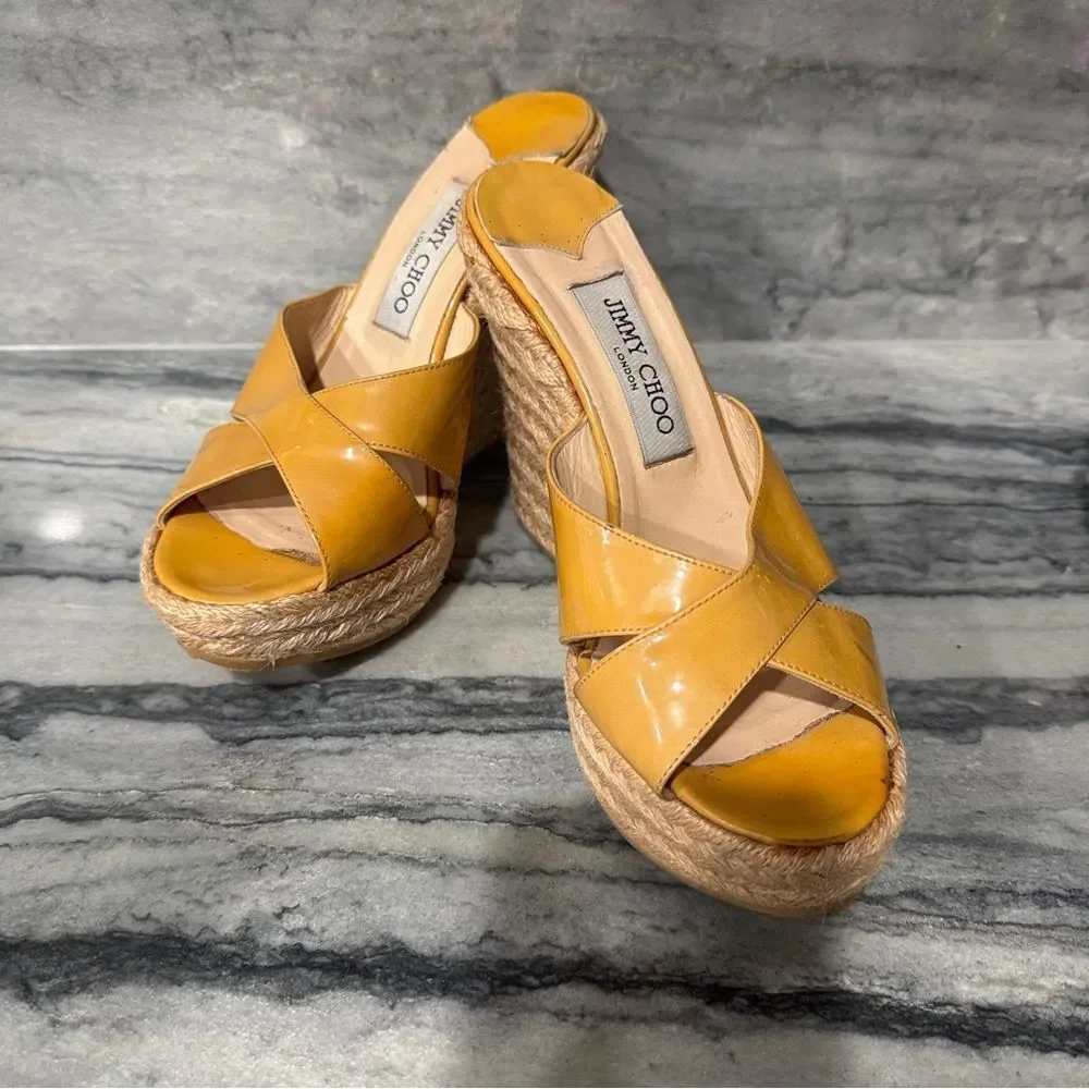 Jimmy Choo Authentic Patent Leather Espadrilles‎ with COA